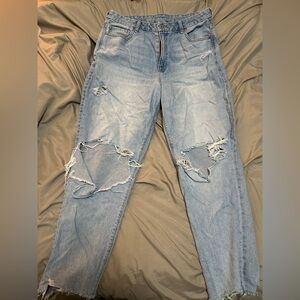 American Eagle Outfitters Blue Boyfriend Jeans Distressed Relaxed Fit
